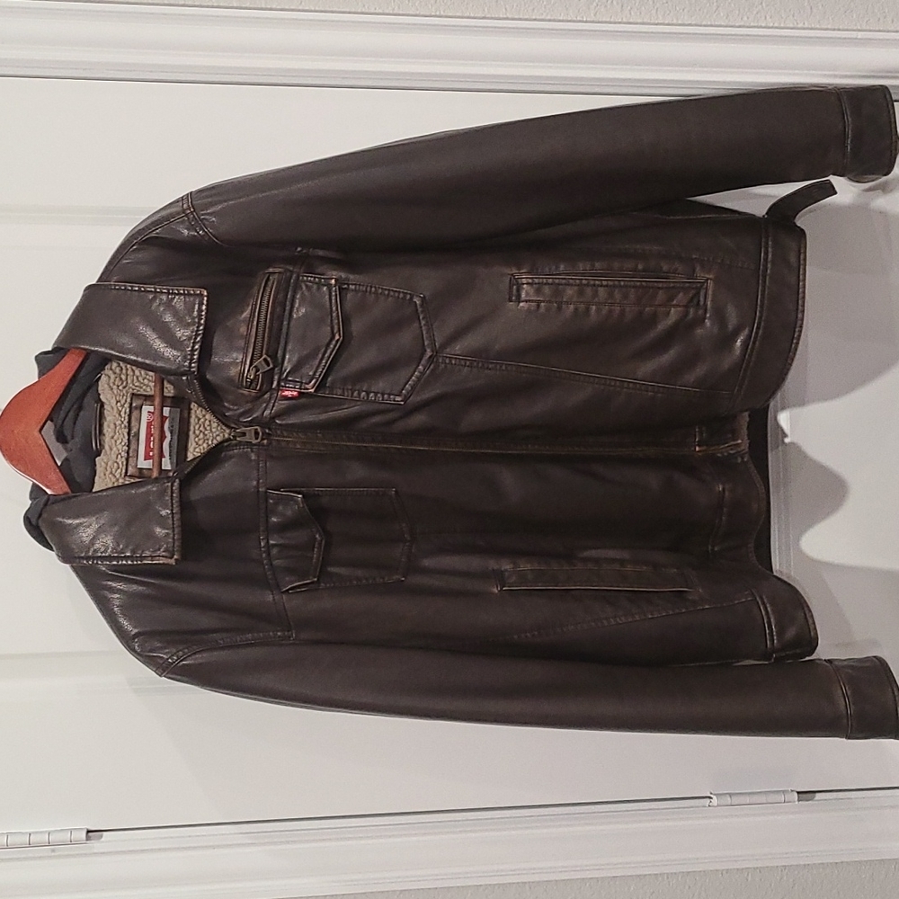 Levis Faux Leather Sherpa Lined Jacket